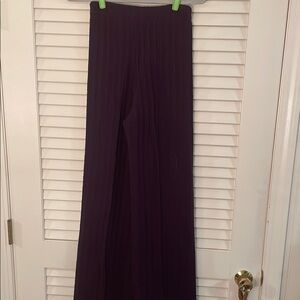 Craig Craely Vintage Chic Knit Purple Wide-Leg Pants